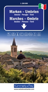 Kümmerly+Frey Regional-Strassenkarte 9 Marken, Umbrien 1:200.000 - 