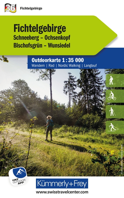 K&uuml;mmerly+Frey Outdoorkarte Deutschland 36 Fichtelgebirge 1:35.000