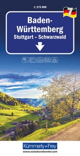 Kümmerly+Frey Regional-Strassenkarte 7 Baden Württemberg 1:275.000 - 