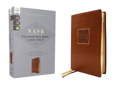 NASB, Personal Size Bible, Large Print, Leathersoft, Brown, Red Letter, 1995 Text, Comfort Print -  Zondervan