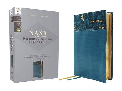 NASB, Personal Size Bible, Large Print, Leathersoft, Teal, Red Letter, 1995 Text, Comfort Print -  Zondervan