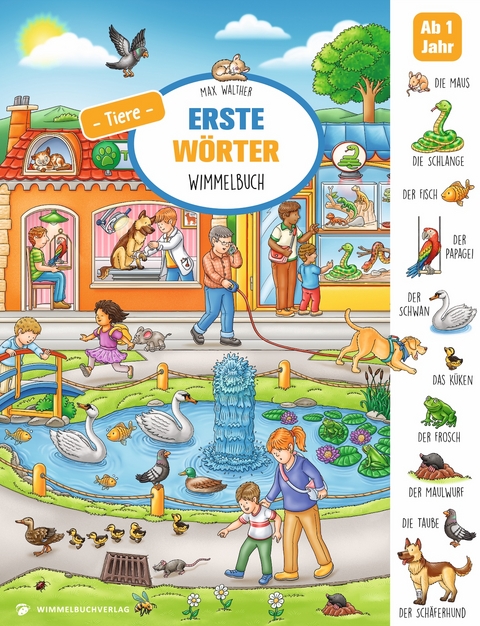 Erste W&ouml;rter Wimmelbuch Tiere