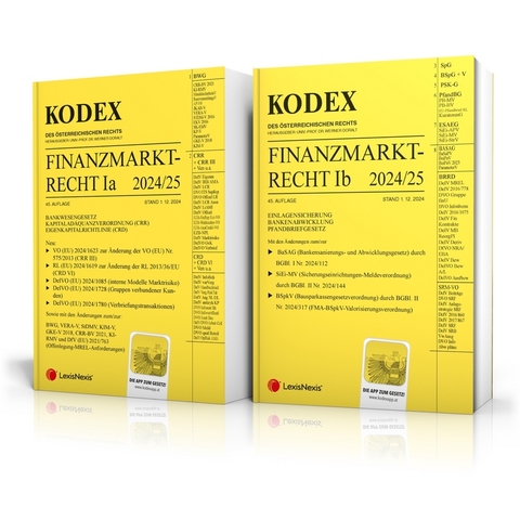 KODEX Finanzmarktrecht Band Ia + Ib 2024/25 - inkl. App - 