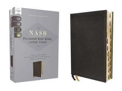 NASB, Personal Size Bible, Large Print, Genuine Leather, Calfskin, Black, Red Letter, 1995 Text, Thumb Indexed, Comfort Print -  Zondervan