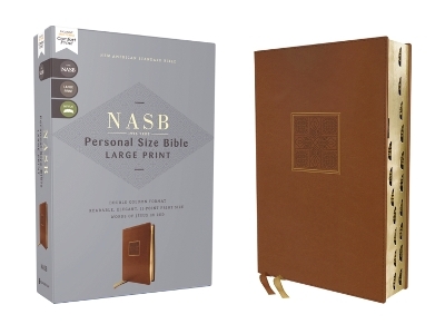NASB, Personal Size Bible, Large Print, Leathersoft, Brown, Red Letter, 1995 Text, Thumb Indexed, Comfort Print -  Zondervan