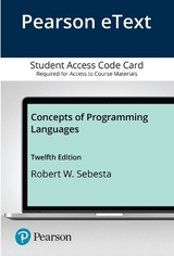 Pearson eText for Concepts of Programming Languages -- Access Code Card - Sebesta, Robert W.
