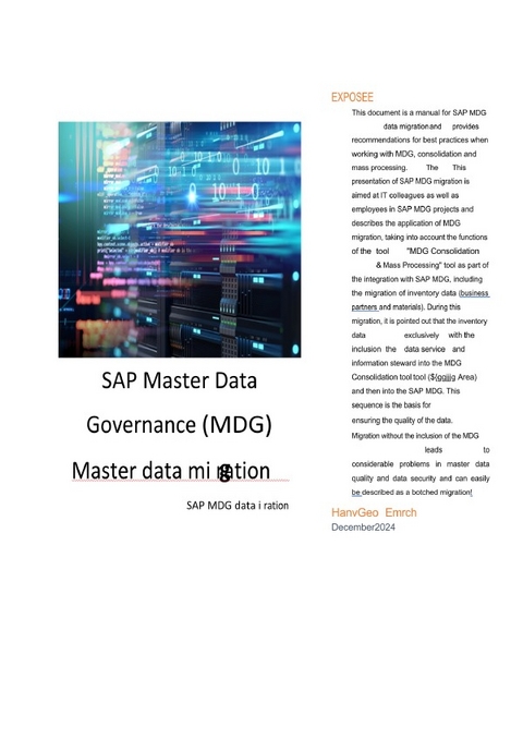 SAP Master Data Governance (MDG) – Master Data Migration Guidline - Hans-Georg Emrich