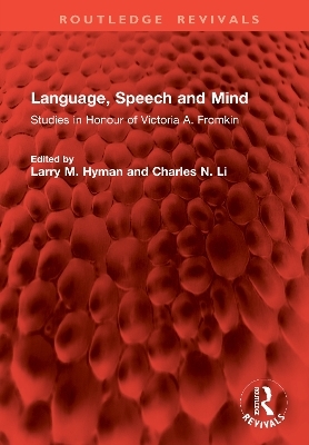 Language, Speech and Mind - 