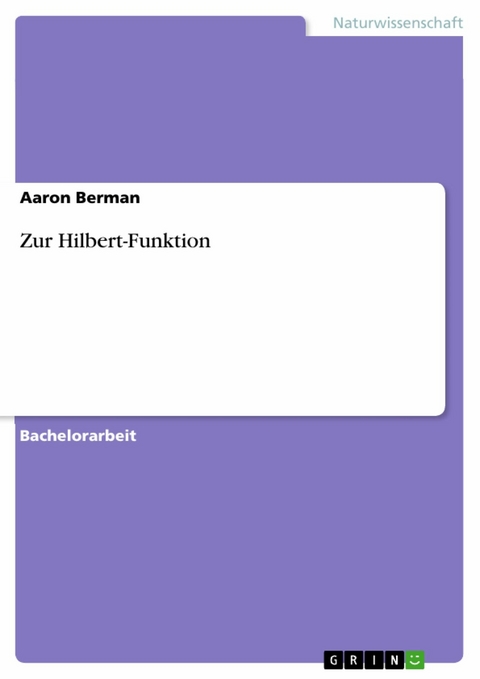 Zur Hilbert-Funktion -  Aaron Berman