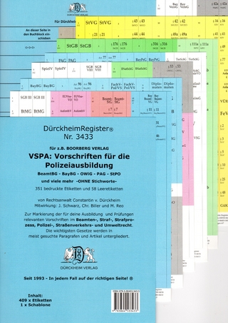 DürckheimRegister® VSPA Wichtige Gesetze für die Polizeiausbildung OHNE Stichworte