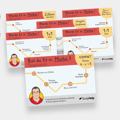 Mathe-Lernhefte Set (6 Hefte) für die 1. bis 4. Klasse - Sebastian Kottmann