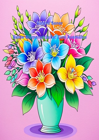 Bunte Blumensträuße: Zum Ausmalen