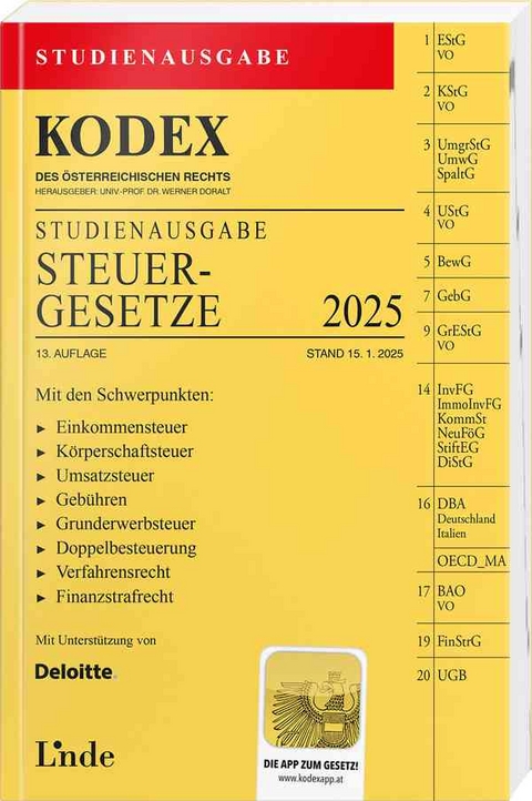 KODEX Studienausgabe Steuergesetze 2025 - Andrei Bodis