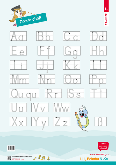 Poster: Lilli, Bakabu & du ABC Druckschrift 1/2 VS - Christina Konrad, Andrea Lindtner, Marlene Lindtner