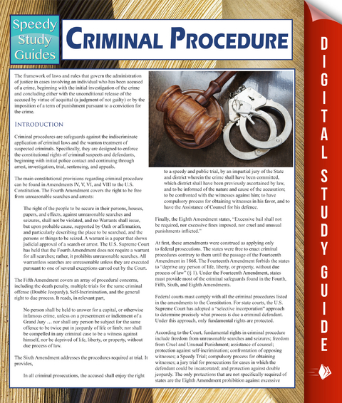 Criminal Procedure (Speedy Study Guides) - Speedy Publishing