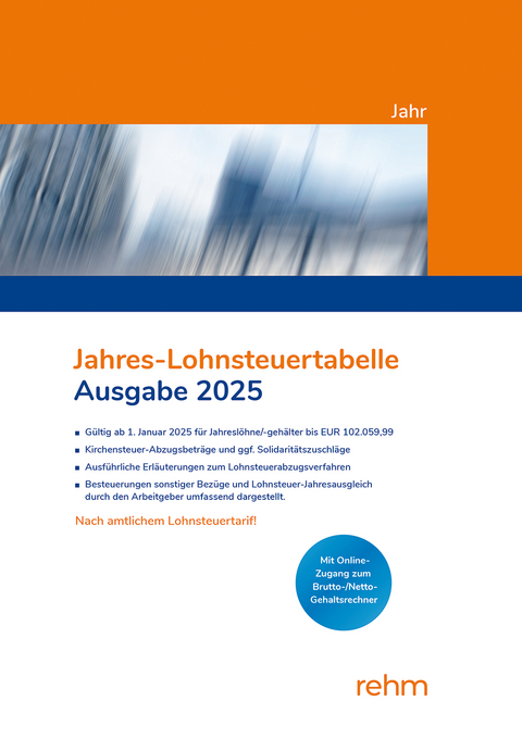 Jahres-Lohnsteuertabelle 2025