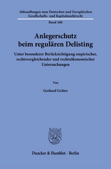 Anlegerschutz beim regul&auml;ren Delisting - Gerhard Gr&uuml;ter