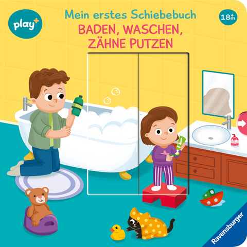 Play+ Mein erstes Schiebebuch Baden, waschen, Z&auml;hne putzen - ab 18 Monate - Maria H&ouml;ck