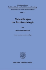 Abhandlungen zur Rechtssoziologie - Manfred Rehbinder