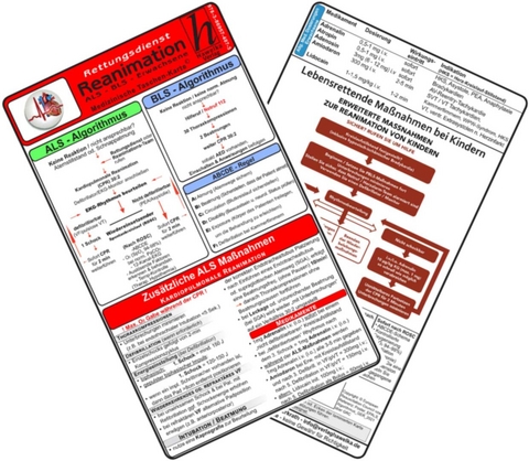 Reanimation - Rettungsdienst 2025 - Medizinische Taschen-Karte - 