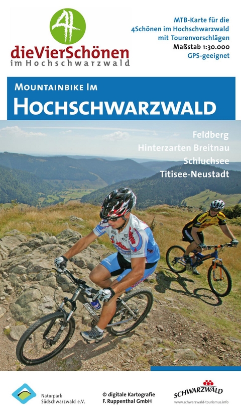 MTB-Karte Hochschwarzwald Die 4 Schönen, Feldberg, Hinterzarten-Breitnau, Schluchsee, Titisee-Neustadt