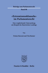 "Extremismusklauseln" im Parlamentsrecht - Tristan Barczak, Tim Renner