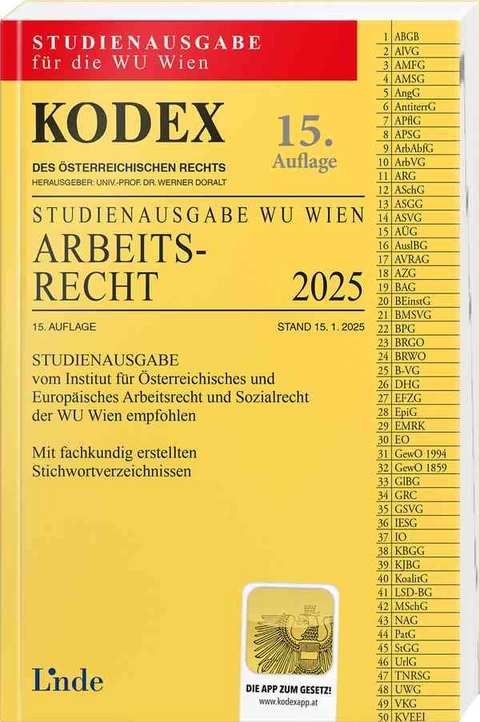 KODEX Studienausgabe Arbeitsrecht WU 2025 - 