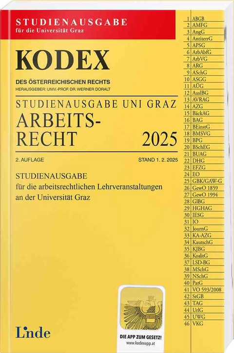 KODEX Studienausgabe Arbeitsrecht Graz 2025 - 