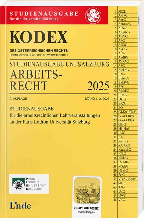 KODEX Studienausgabe Arbeitsrecht Salzburg 2025 - 