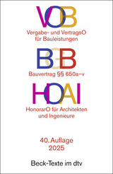 Vergabeordnung und Vertragsordnung f&uuml;r Bauleistungen / Bauvertrag &sect;&sect; 650 a-v / Honorarordnung f&uuml;r Leistungen der Architekten und der Ingenieure