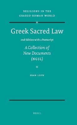 Greek Sacred Law (2nd Edition with a Postscript)