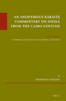 An Anonymous Karaite Commentary on Hosea from the Cairo Genizah