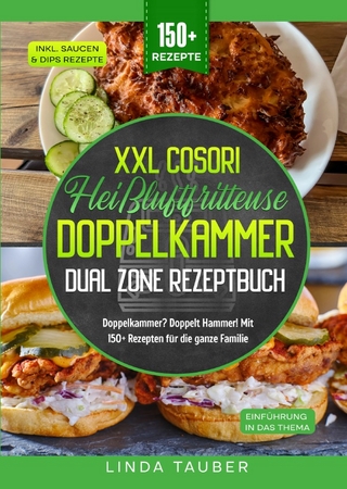 XXL Cosori Heißluftfritteuse Doppelkammer Dual Zone Rezeptbuch
