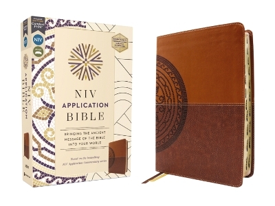 NIV Application Bible, Leathersoft, Brown, Red Letter, Thumb Indexed, Comfort Print -  Zondervan