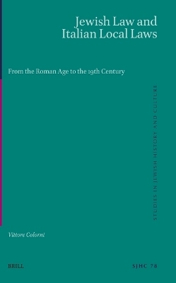 Jewish Law and Italian Local Laws - Vittore Colorni