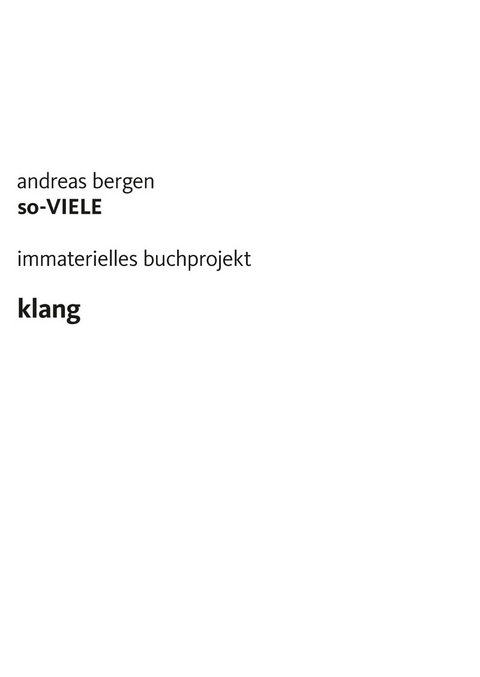 so viele Heft 106 2024 - Andreas Bergen