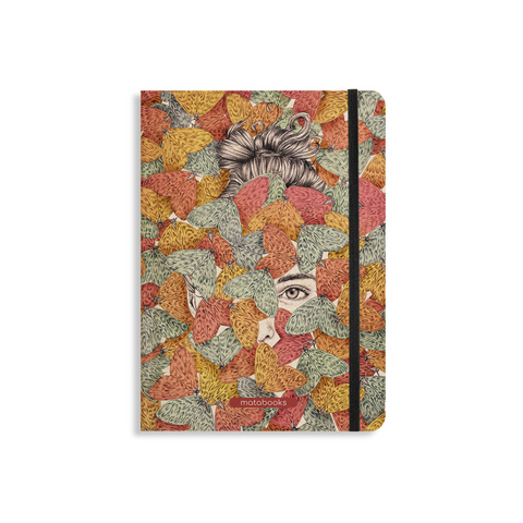 matabooks &ndash; Nachhaltiges A5 Notizbuch/Tagebuch/Bullet Journal/Schreibheft/Notebook aus S&uuml;&szlig;graspapier &ndash; Nari Farbe: Muted Red (liniert)