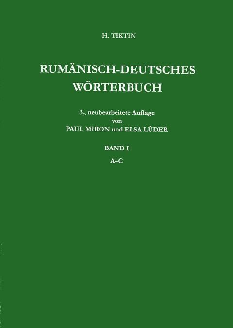 Rum&auml;nisch-Deutsches W&ouml;rterbuch - Hariton Tiktin