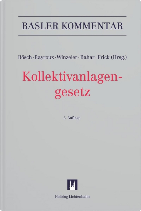 Kollektivanlagengesetz (KAG) - Andrea Andelic, Hansj&uuml;rg Appenzeller, Rashid Bahar, Tina Balzli, Simon Bandi, Harald B&auml;rtschi, Claudio Bazzi, Sarah Bechaalany, Fran&ccedil;ois M. Bianchi, Lukas Bopp, Gabriel Bourquin, Caroline Clemetson, Eduard De Zordi, Shelby du Pasquier, Alexander Eichhorn, Alina Fancelli, Jo&euml;l Fischer, J&uuml;rg Frick, Thomas A. Frick, Patrick Frigo, Madeleine Galgiani, Michael Ganz, Emmanuel Genequand, Georg G. Gotschev, Daniel Haeberli, Theodor H&auml;rtsch, Marco H&auml;usermann, Urs Hofer, Patrick H&uuml;nerwadel, Diana Imbach Haum&uuml;ller, Petrit Ismajli, Urs Kapalle, Robin King, Matthias Kuert, Fr&eacute;d&eacute;ric Lenoir, Patrick K. Meyer, Delphine Meylan, Ilan Mizrahi, Thomas S. M&uuml;ller, Olivier Nicod, Stefan Oesterhelt, Daniel Pajer, Martin Peyer, Markus Pfenninger, Daniel C. Pfiffner, Fedor Poskriakov, Fran&ccedil;ois Rayroux, Christian Rehm, Samuel Ryhner, Marc Salvador, Patrick Sch&auml;rli, Daniel Staehelin, Marcel Tranchet, Etienne Trandafir, Laurence Vogt Scholler, Stephanie Walter, Rolf H. Weber, Markus Weidmann, Christoph Winzeler, Lukas Wyss, Werner W. Wyss, Doris Z&auml;h, Sandro Abegglen, Antoine Amiguet, Thomas Bischof, Ren&eacute; B&ouml;sch, Patric Brand, Johannes A. B&uuml;rgi, Stephanie Comtesse (&dagger;), Enrico Friz (&dagger;), Saro A. Grano, Andrae Lamprecht, Benedikt Maurenbrecher, Elisabeth Moskric, Francis Nordmann, Martina N&uuml;esch, Christina Reutter, Christoph Oliver Schmid, Renate Schwob, Olivier Stahler, Simon A. Trippel