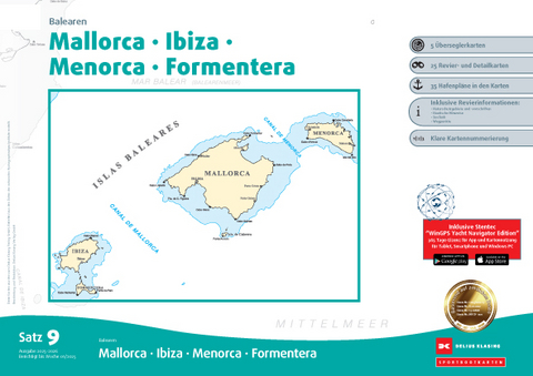 Sportbootkarten Satz 9: Balearen (Ausgabe 2025/2026)