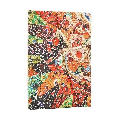 2026 Gaudi's Sun (Gaudi&rsquo;s Mosaics) Mini 18-month Horizontal Hardcover Flexi Dayplanner 2025-2026 (Wrap Closure) -  Paperblanks