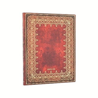 2026 Foiled (Old Leather Collection) Ultra 18-month Vertical Softcover Flexi Dayplanner 2025-2026 (Elastic Band Closure)