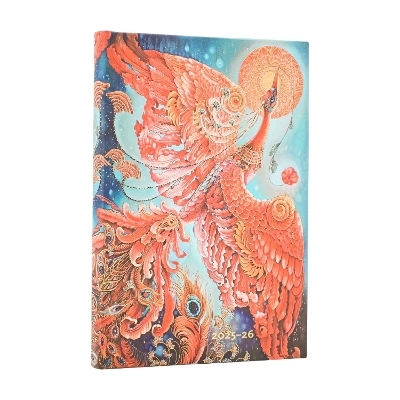 2026 Firebird (Birds of Happiness) Mini 18-month Horizontal Hardcover Flexi Dayplanner 2025-2026 (Elastic Band Closure) -  Paperblanks