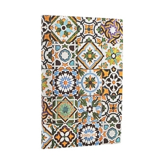 2026 Porto (Portuguese Tiles) Maxi 18-month Vertical Softcover Flexi Dayplanner 2025-2026 (Elastic Band Closure)