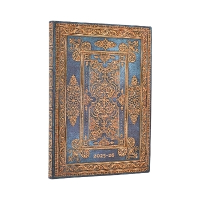 2026 Blue Luxe (Luxe Design) Midi 18-month Horizontal Softcover Flexi Dayplanner 2025-2026 (Elastic Band Closure) -  Paperblanks