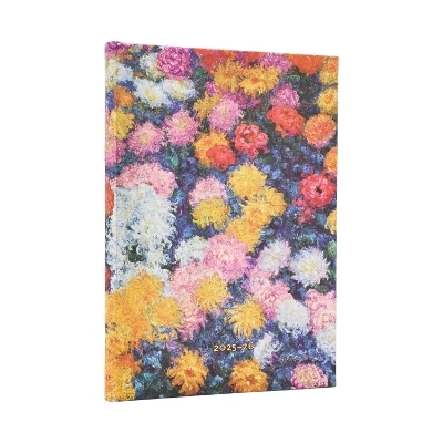 2026 Monet's Chrysanthemums Midi 18-month Horizontal Hardcover Flexi Dayplanner 2025-2026 (Elastic Band Closure) -  Paperblanks