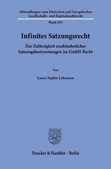 Infinites Satzungsrecht - Laura Sophie Lehmann