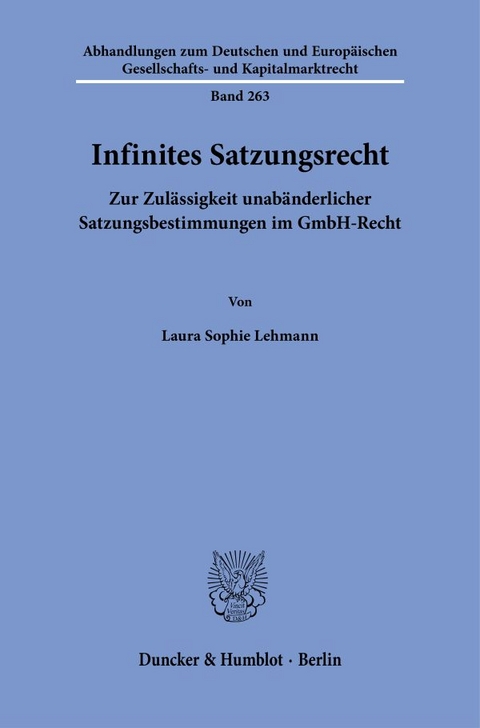 Infinites Satzungsrecht - Laura Sophie Lehmann