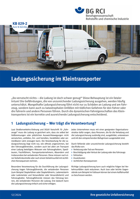 KB 029-2 Ladungssicherung im Kleintransporter