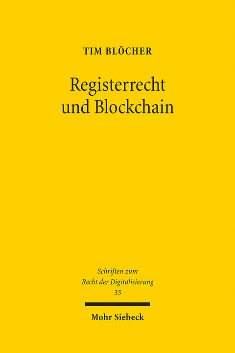 Registerrecht und Blockchain - Tim Blöcher